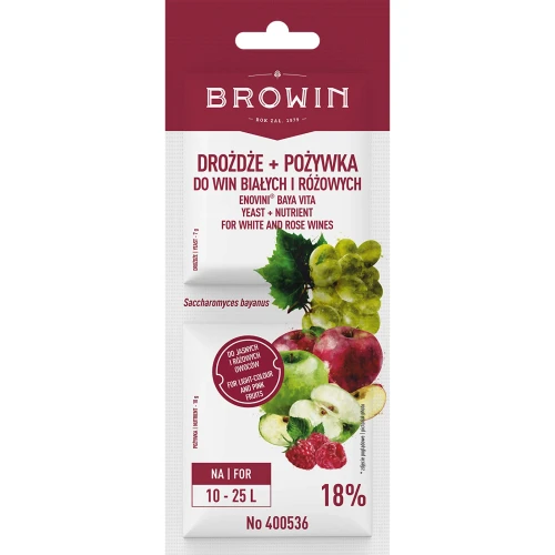 Drożdże Bayanus + pożywka - wina białe i różowe.webp