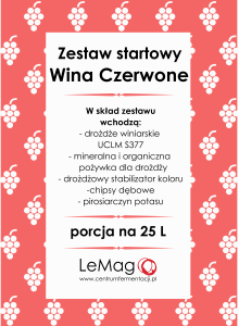 Zestaw startowy do win czerwonych, na 25 L