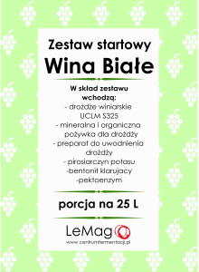 Zestaw startowy do win białych, na 25 L