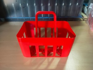 Koszyk plastikowy na 6 butelek czerwony